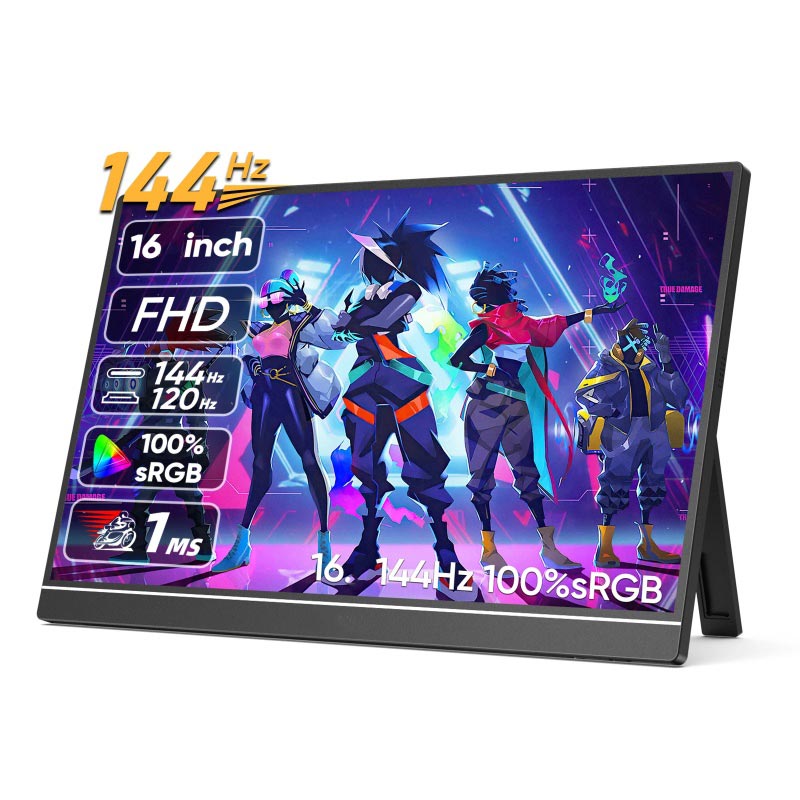 Tragbarer 16-Zoll-Monitor mit 144 Hz IPS-Bildschirm für Laptop-Computer